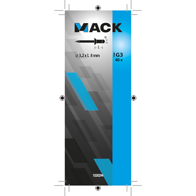 Afbeelding laden in galerijviewer, Mack 1020294 - 40 blindnieten alu 3,2x8mm | 10 stuks