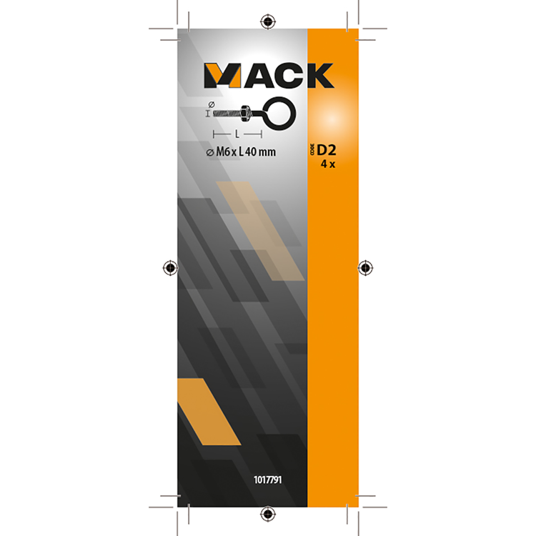 Afbeelding laden in galerijviewer, Mack 1017791 - schroefoog metrisch + moer verzinkt 4 st m6 x 40 mm | 10 stuks