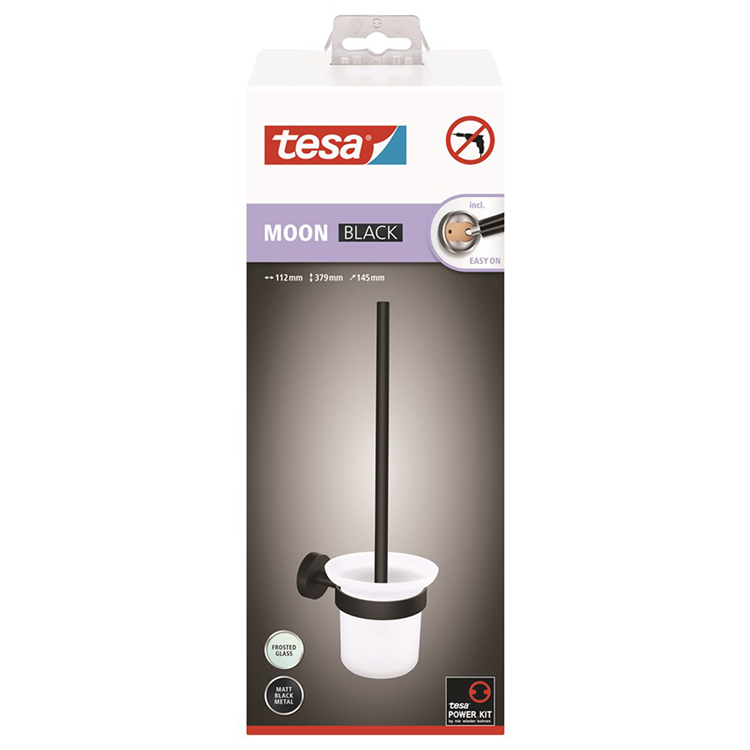 Afbeelding laden in galerijviewer, Tesa 1072280 - moon black toiletborstel zwart | 2 stuks
