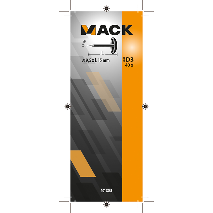 Afbeelding laden in galerijviewer, Mack 1017863 - garniernagel staal vernikkeld 40 st 9,5 x 15 mm | 10 stuks