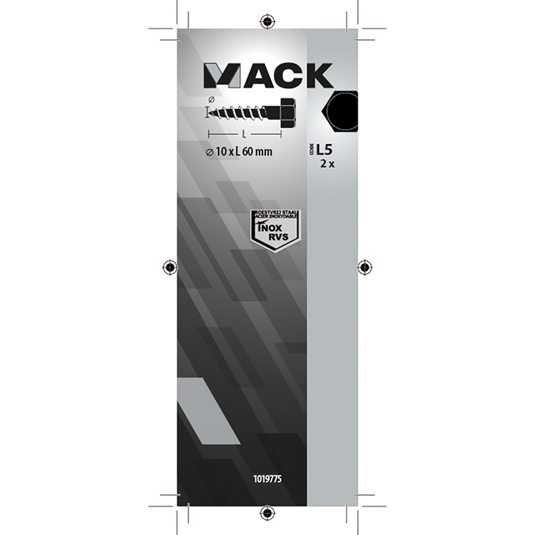 Afbeelding laden in galerijviewer, Mack 1019775 - houtdraadbout roestvrijstaal 2st 10 x 60 mm | 10 stuks