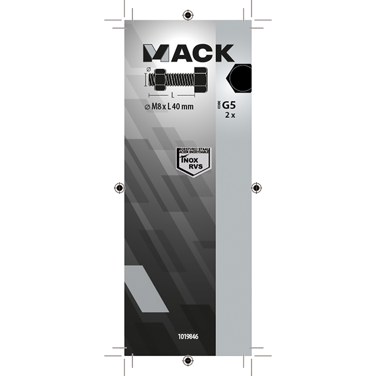 Afbeelding laden in galerijviewer, Mack 1019846 - tapbout + moer roestvrijstaal 2 st m8x40 | 10 stuks