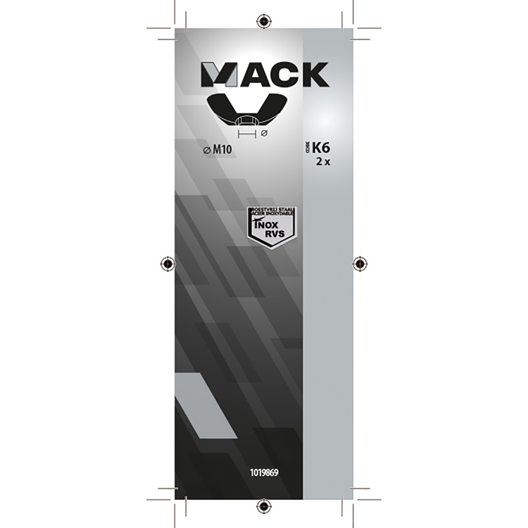 Afbeelding laden in galerijviewer, Mack 1019869 - vleugelmoer inox a2 2 st m10 | 10 stuks
