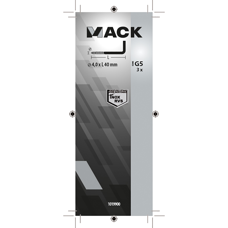 Afbeelding laden in galerijviewer, Mack 1019900 - schroefduim roestvrijstaal 3 st 4,0x40 mm | 10 stuks