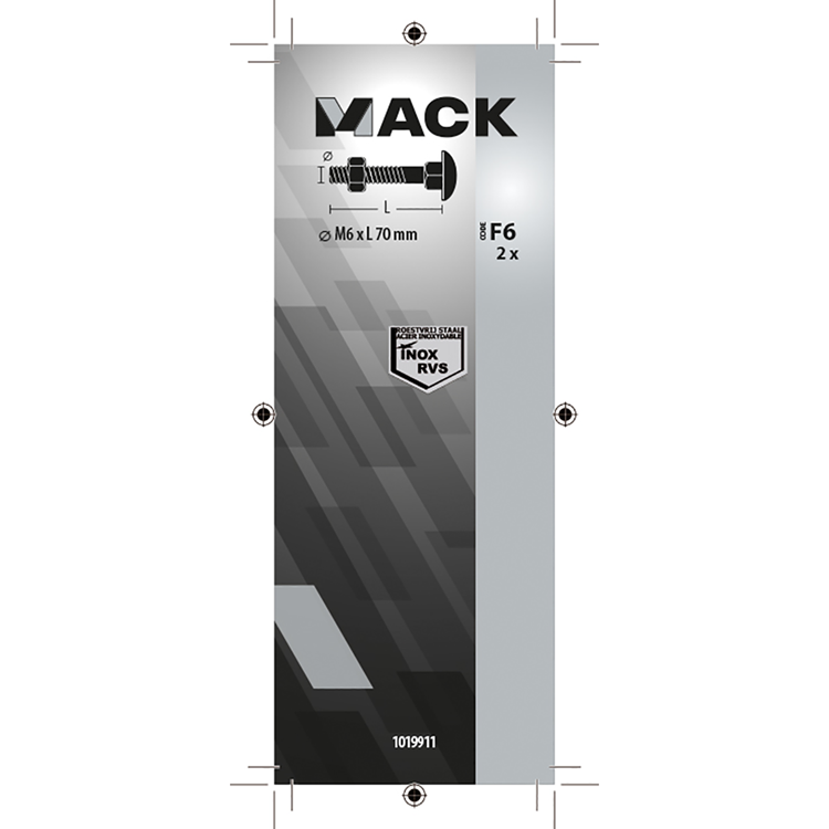 Afbeelding laden in galerijviewer, Mack 1019911 - houtbout + moer roestvrijstaal 2 st m6 x 70 mm | 10 stuks