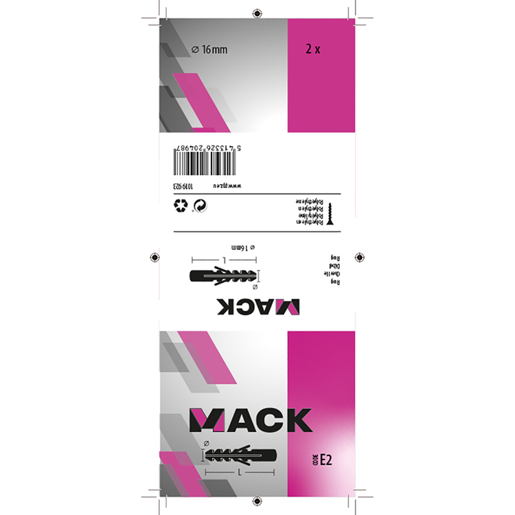Afbeelding laden in galerijviewer, Mack 1019923 - plug polyethyleen 2 st 16mm | 5 stuks
