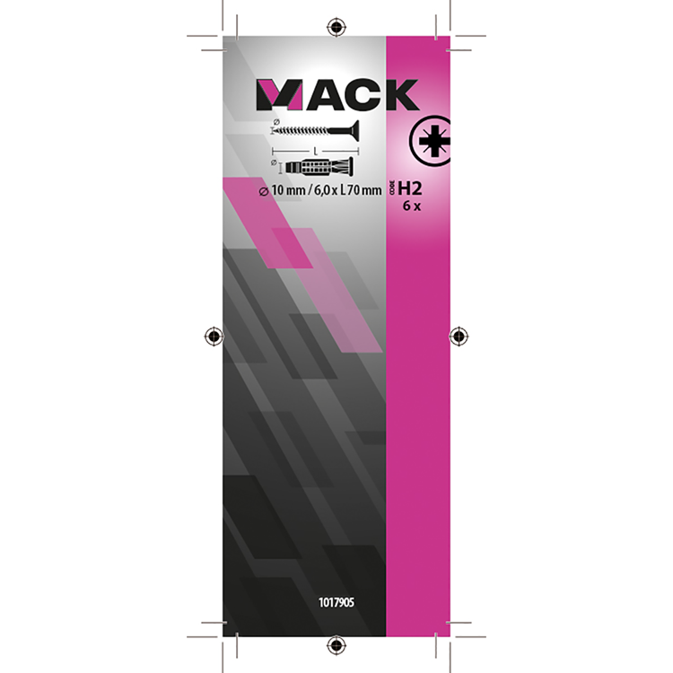 Afbeelding laden in galerijviewer, Mack 1017905 - universeelplug + schroef polyeth6 st 10mm 6,0x70mm | 5 stuks