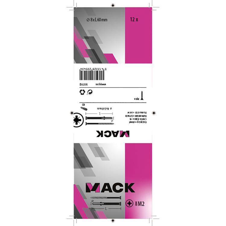 Afbeelding laden in galerijviewer, Mack 1017912 - kozijnplug met schroef polyamide 12 st 8 x 60 mm | 5 stuks