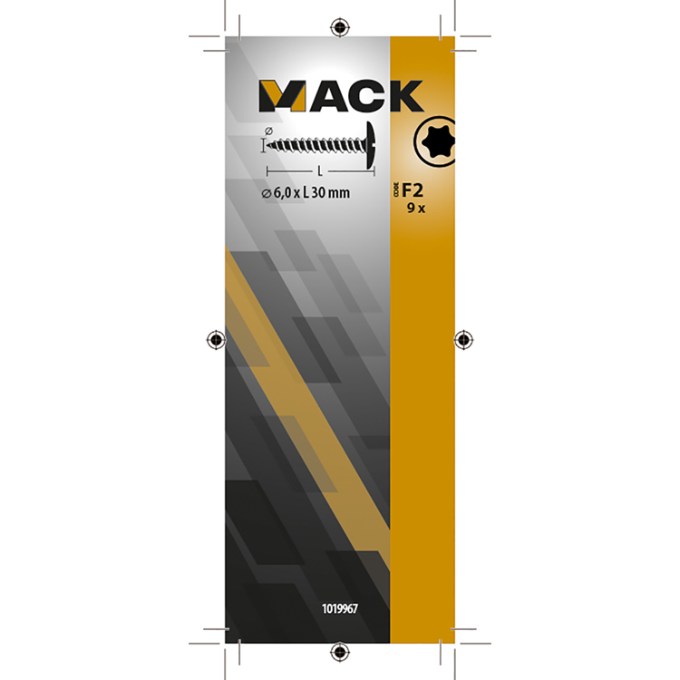 Afbeelding laden in galerijviewer, Mack 1019967 - luikschroef zwart 6,0 x 30 mm 9st | 5 stuks