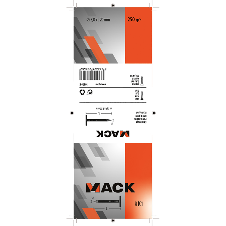 Afbeelding laden in galerijviewer, Mack 1017945 - schalienagel staal verzinkt 250 gr 3,0 x 20 mm | 5 stuks