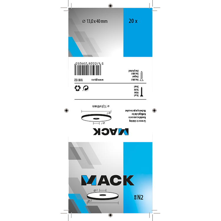 Afbeelding laden in galerijviewer, Mack 1018132 - carrosserie sluitring verzinkt20 st 13,0 x 40 mm | 5 stuks