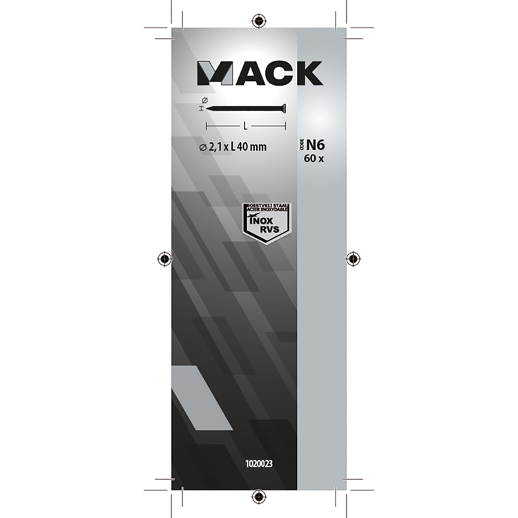 Afbeelding laden in galerijviewer, Mack 1020023 - nagel platte kop inox a2 60 st 2,1 x 40 mm | 5 stuks