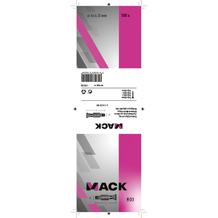 Afbeelding laden in galerijviewer, Mack 1018158 - universeelplug + kraag polyethyl100 st 6 x 35 mm | 5 stuks