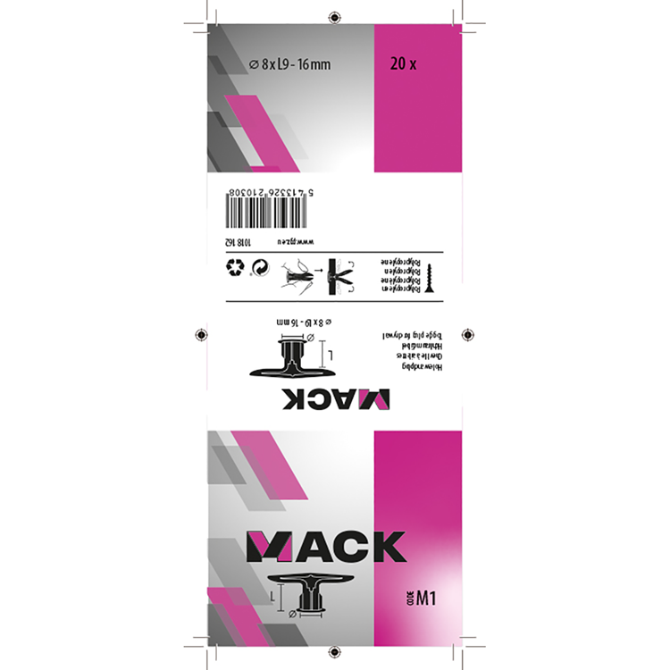 Afbeelding laden in galerijviewer, Mack 1018162 - hollewandplug nylon 20 st tb | 5 stuks