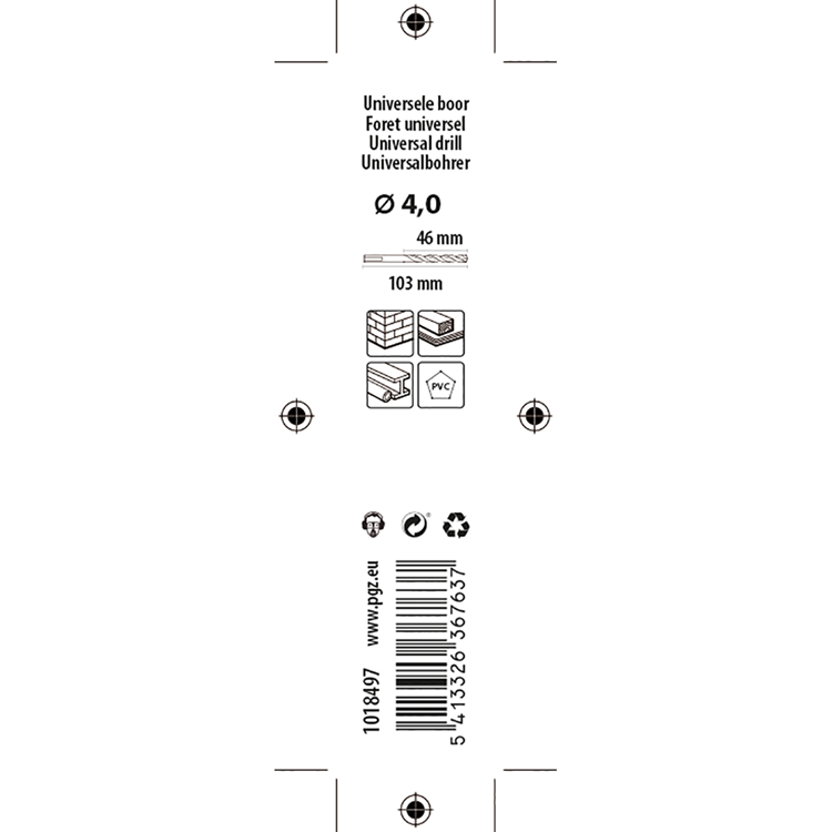 Afbeelding laden in galerijviewer, Mack 1018497 - universele multi boor ø 4,0 x 103 mm | 5 stuks