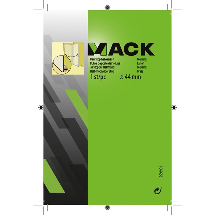 ギャラリービューアに画像をロードする, Mack 1047658 - deurstop halvemaan messing ø 44 mm 1 st pc | 6 stuks