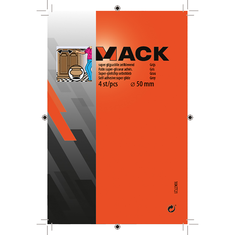 Afbeelding laden in galerijviewer, Mack 1047721 - super glijpastille zelfklevendgrijs ø 50 mm 4 st pcs | 6 stuks