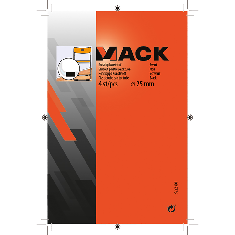 Afbeelding laden in galerijviewer, Mack 1047776 - buisdop kunststof zwart ø 25 mm 4 st pcs | 6 stuks