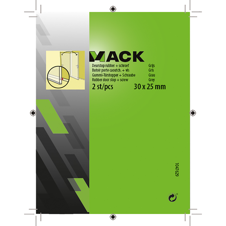 Afbeelding laden in galerijviewer, Mack 1047629 - deurstop rubber + schroef grijs 30 x 25 mm 2 st pcs | 6 stuks