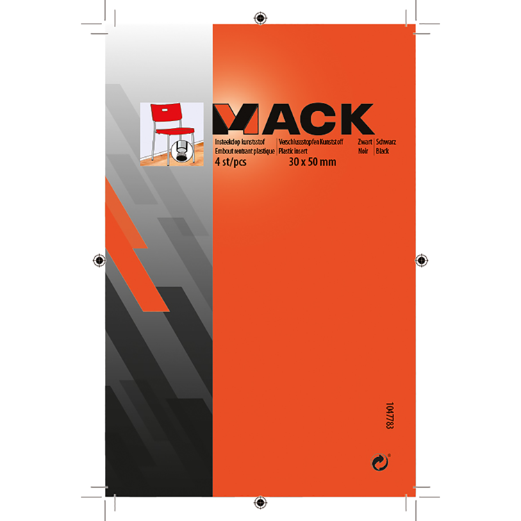 Afbeelding laden in galerijviewer, Mack 1047783 - insteekdop kunstsstof zwart 30 x 50 mm 4 st pcs | 6 stuks