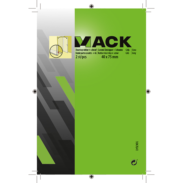 ギャラリービューアに画像をロードする, Mack 1047641 - deurstop rubber + schroef grijs 40 x 75 mm 2 st pcs | 6 stuks