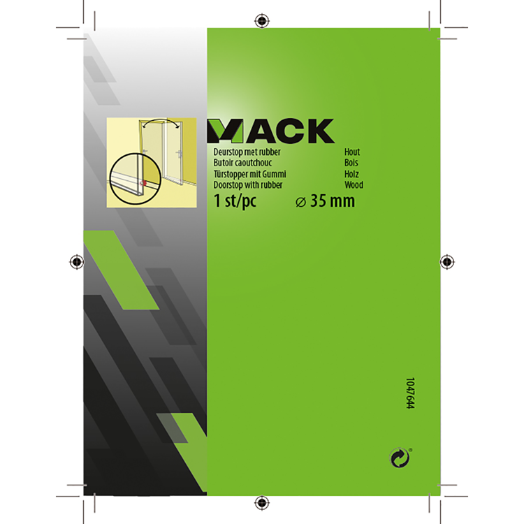 ギャラリービューアに画像をロードする, Mack 1047644 - deurstop met rubber hout ø 35 mm 1 st pc | 6 stuks