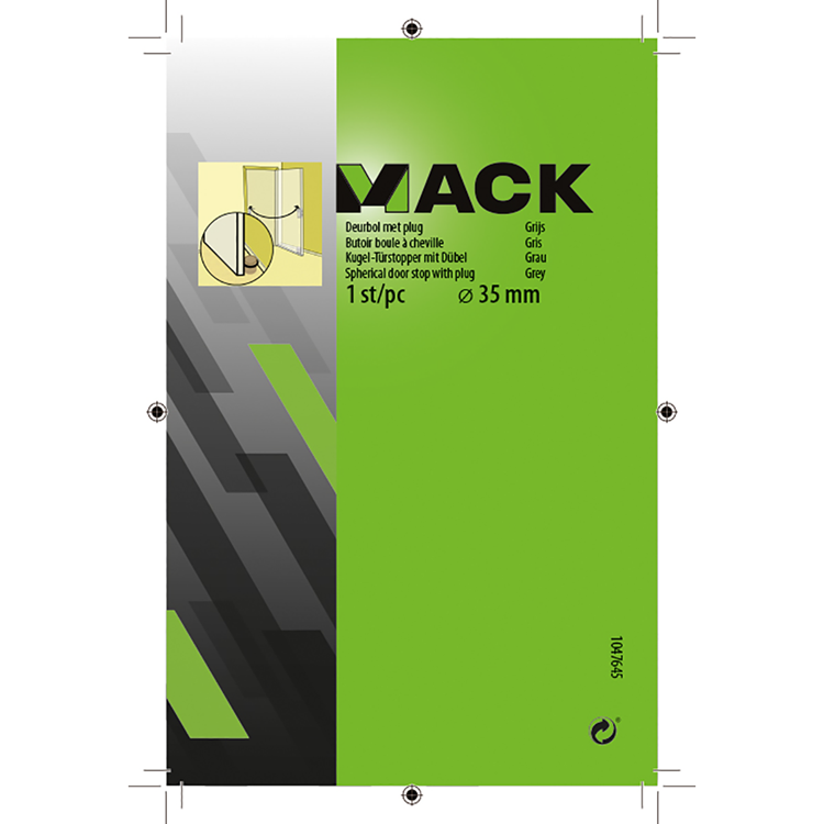 Chargez l'image dans la visionneuse de la galerie, Mack 1047645 - deurbol met plug grijs ø 35 mm 1 st pc | 6 stuks