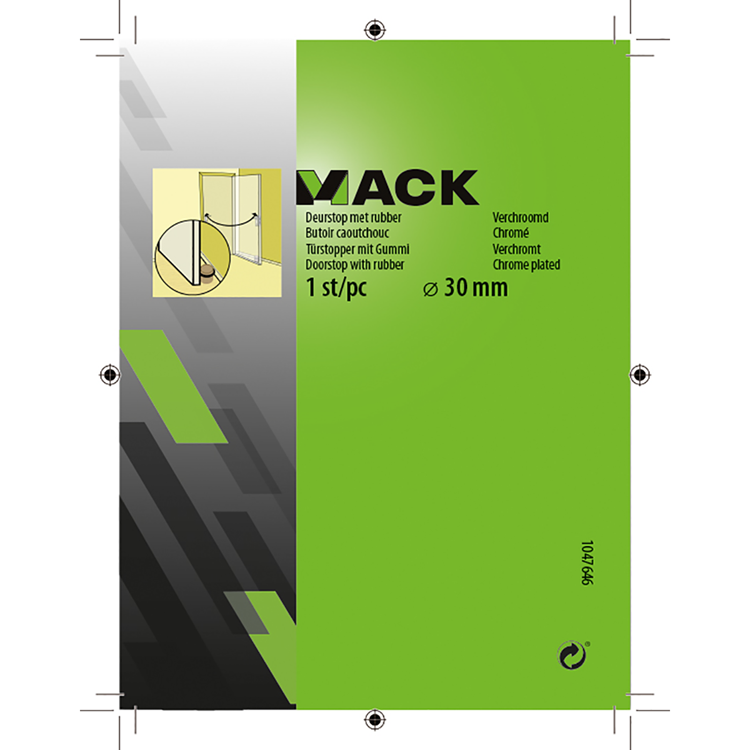 Afbeelding laden in galerijviewer, Mack 1047646 - deurstop met rubber verchroomd ø 30 mm 1 st pc | 6 stuks
