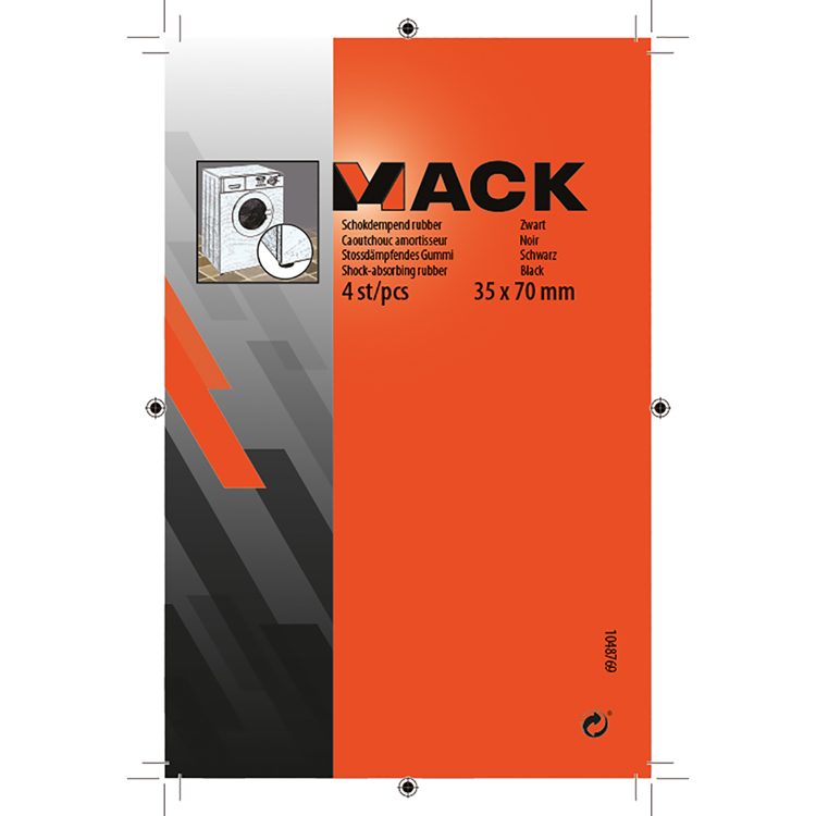 Afbeelding laden in galerijviewer, Mack 1048769 - schokdempend rubber zwart 35 x 70 mm 4 st pcs | 6 stuks