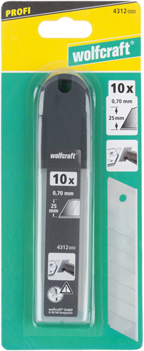 Load image into Gallery viewer, Wolfcraft professionele afbreekmessen | 0,7 x 25mm | 10 stuks - 4312000