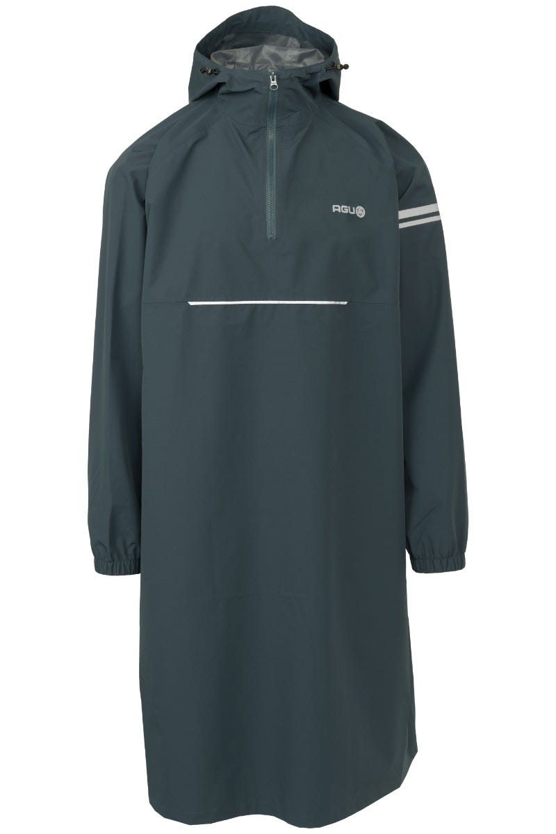 Afbeelding laden in galerijviewer, Agu lange mouw regen poncho deep sea green