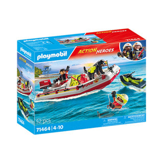 Load image into Gallery viewer, PLAYMOBIL Action Heroes Brandweerboot met Waterscooter 71464