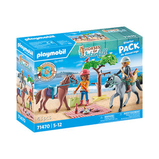 Load image into Gallery viewer, Melia playmobil 71470 starter packs paardrijden naar het strand