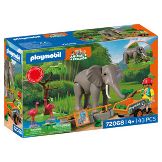 Afbeelding laden in galerijviewer, Playmobil 72068 olifant met dierenverzorger | 2 stuks