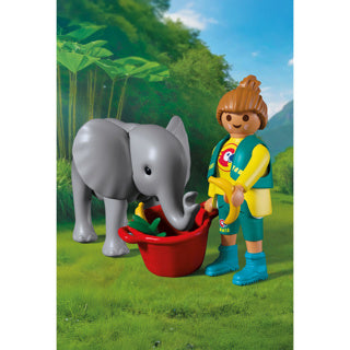 ギャラリービューアに画像をロードする, Playmobil 72092 dierentuin babyolifant en dierenverzorger | 2 stuks