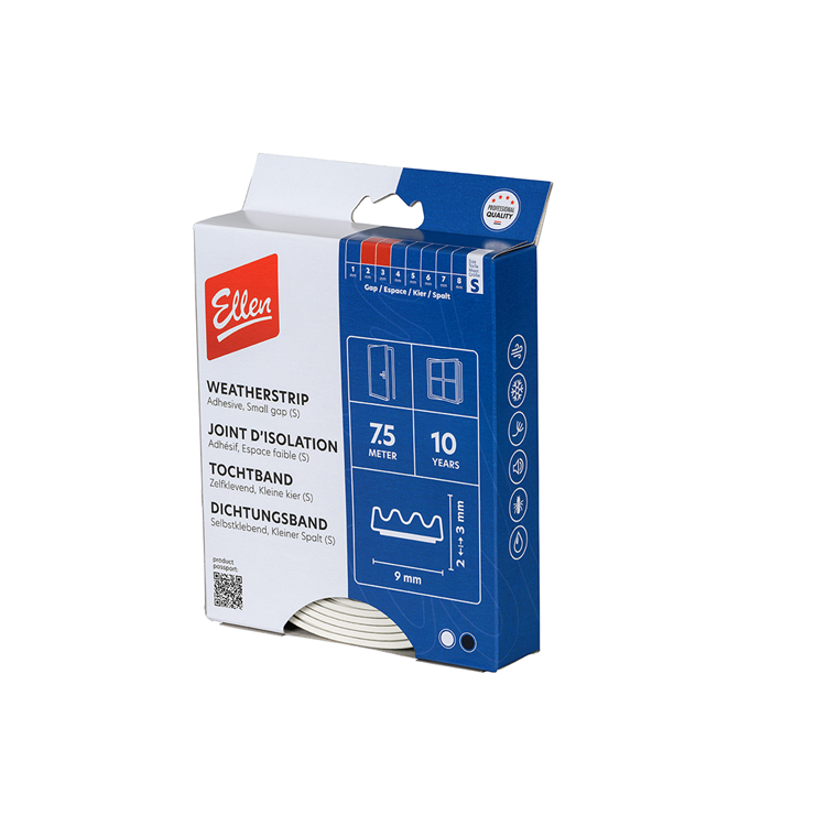 Afbeelding laden in galerijviewer, Ellen tochtband - wit - kunststof - - k-profiel 9 x 3 mm x 7.5 m wit