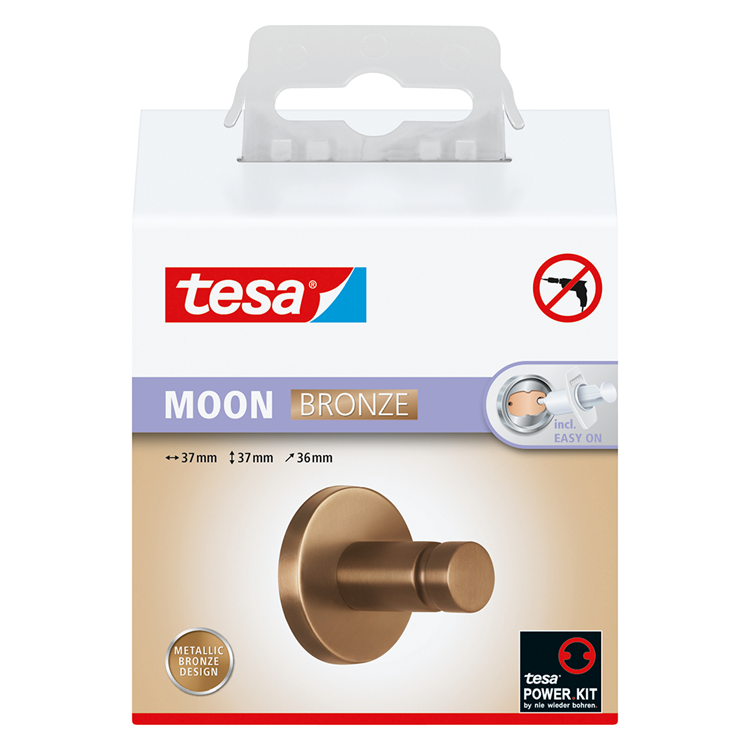 Afbeelding laden in galerijviewer, Tesa 1072314 - moon brons handdoekhaak | 2 stuks