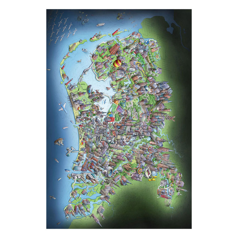 Load image into Gallery viewer, Legpuzzel nederland in vogelvlucht, 1000st.