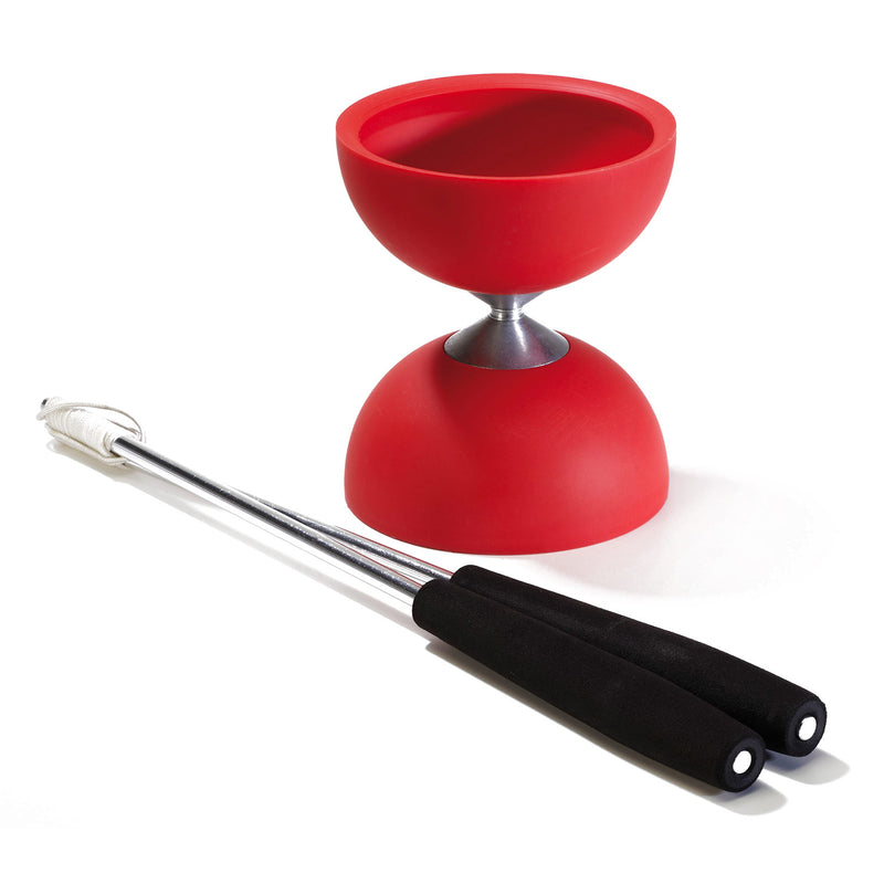 Load image into Gallery viewer, Eureka rubber diabolo met aluminium stokken - rood