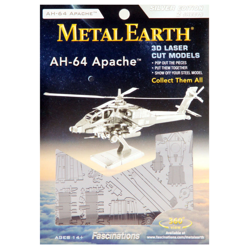 Load image into Gallery viewer, Eureka metal earth ah-64 apache zilver editie