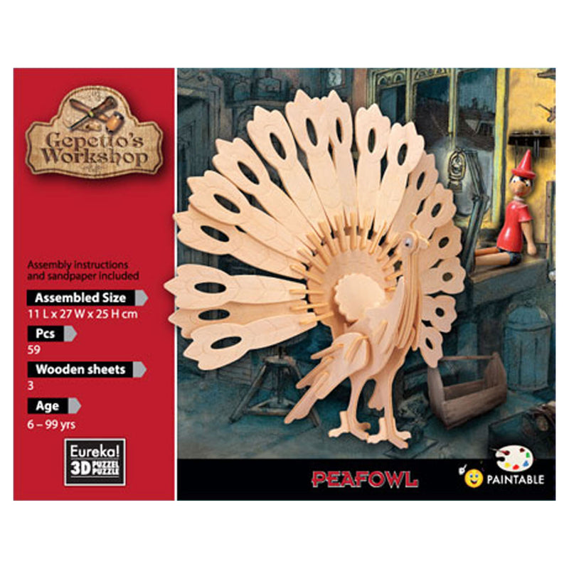 Load image into Gallery viewer, Eureka gepetto's workshop houten bouwpakket 3d - pauw