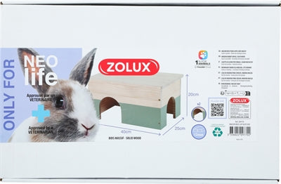 Load image into Gallery viewer, Zolux neolife houten huisje konijn groen