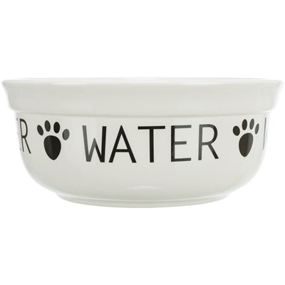 Afbeelding laden in galerijviewer, Trixie drinkbak hond water keramiek wit zwart