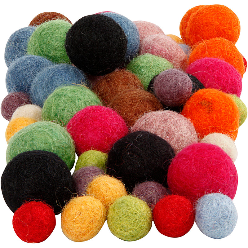 Afbeelding laden in galerijviewer, Https: www.cchobby.nl wol-kralen-d-10-20-mm-diverse-kleuren-52-stuk-1-doos