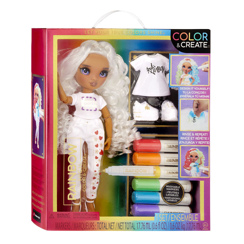 Cargue la imagen en el visor de la galería, Rainbow high Rainbow High Color Create Fashion Modepop Paars
