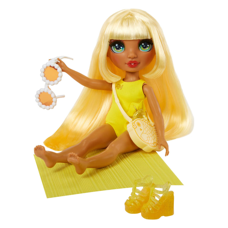 Afbeelding laden in galerijviewer, Rainbow high swim style-modepop - 28 cm - sunny (geel)