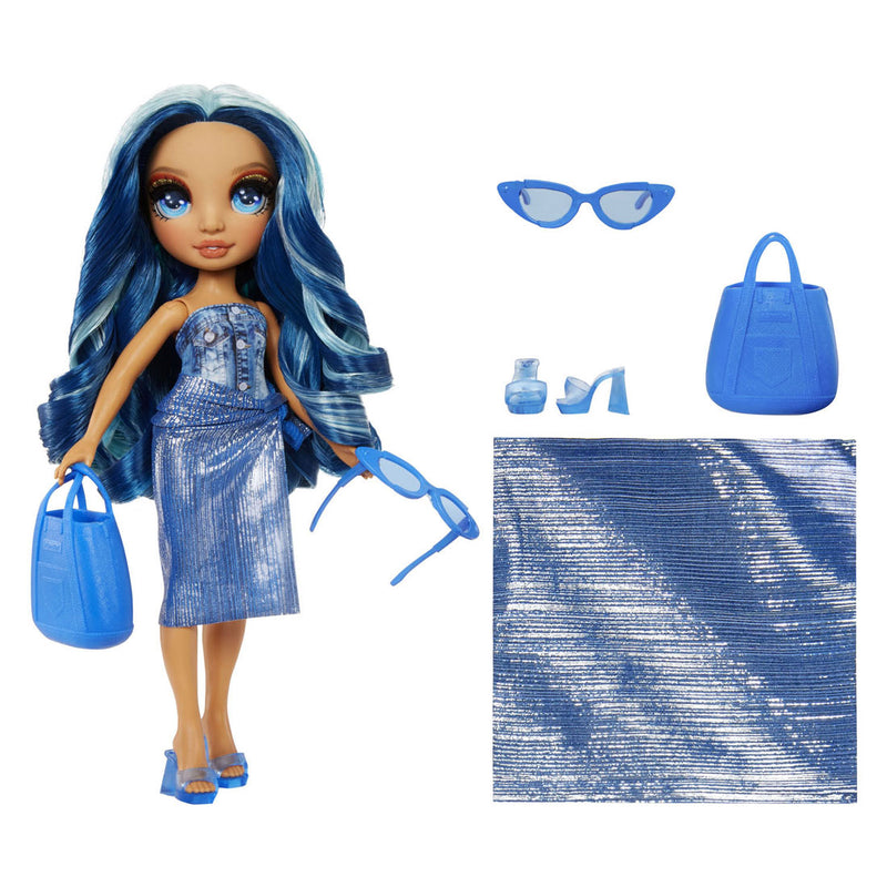 Afbeelding laden in galerijviewer, Rainbow high swim style-modepop - 28 cm - skyler (blauw)