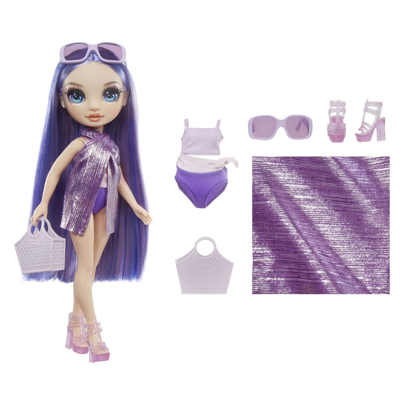 Afbeelding laden in galerijviewer, Rainbow high swim style-modepop - 28 cm - violet (paars)