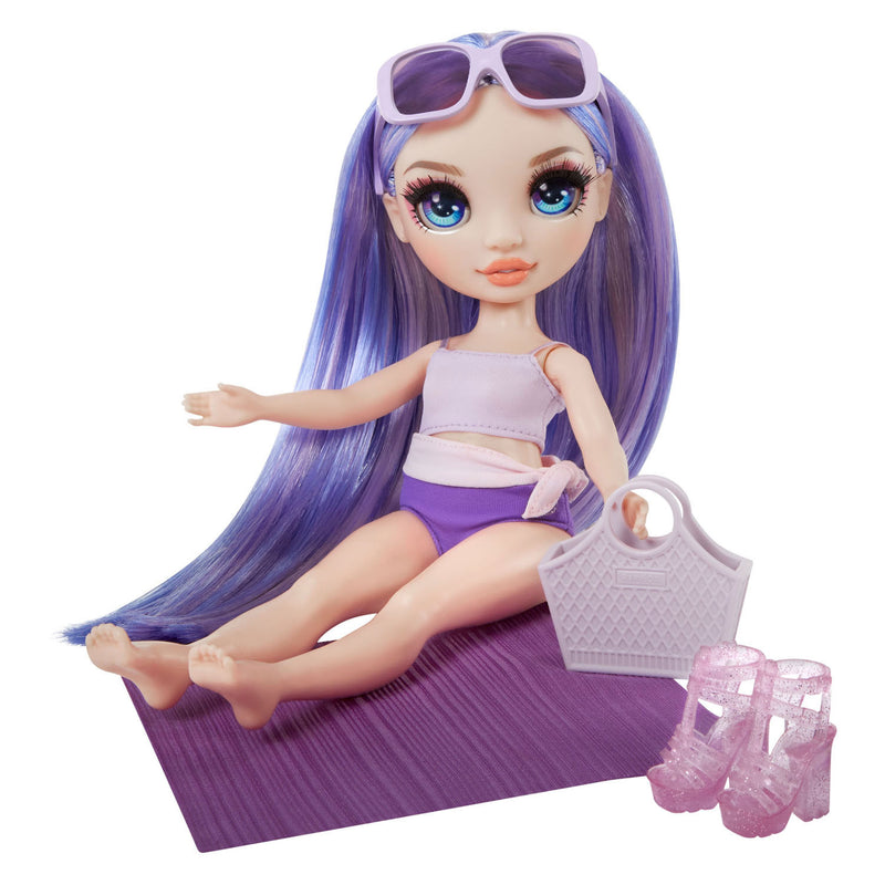 Afbeelding laden in galerijviewer, Rainbow high swim style-modepop - 28 cm - violet (paars)