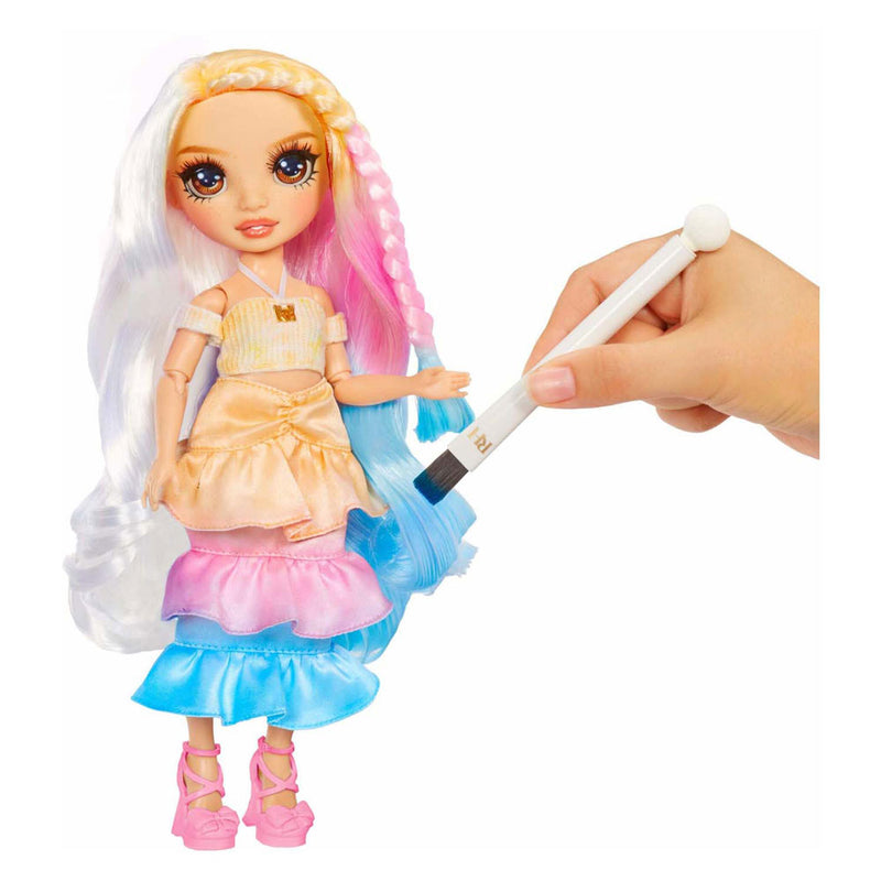 Afbeelding laden in galerijviewer, Rainbow high watercolor create-modepop - bruine ogen